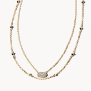 MARISA 14K YELLOW GOLD MULTI STRAND NECKLACE IN WHITE DIAMOND